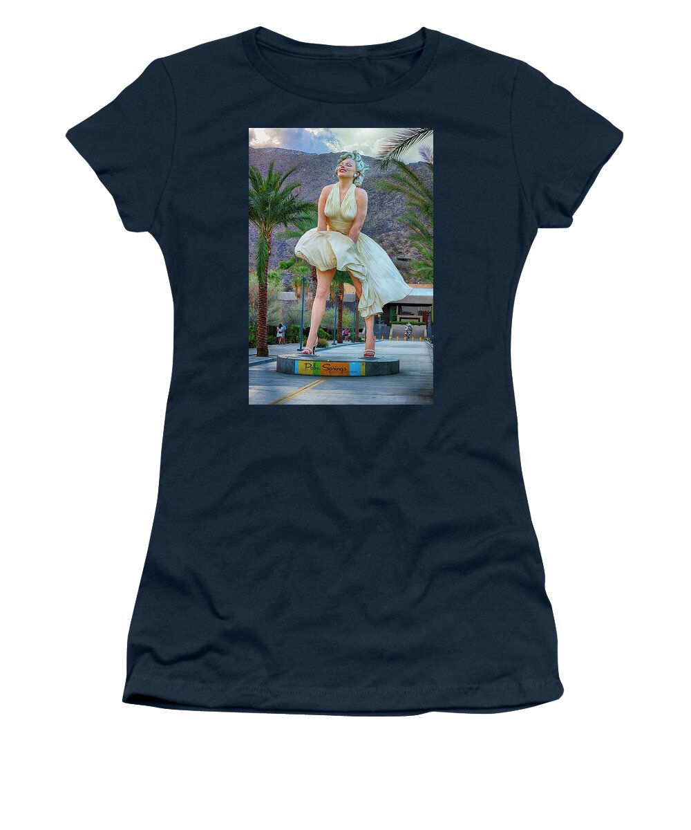 Created In 2011 Women's T-Shirt featuring the photograph Marilyn the Statue by Jay Heifetz