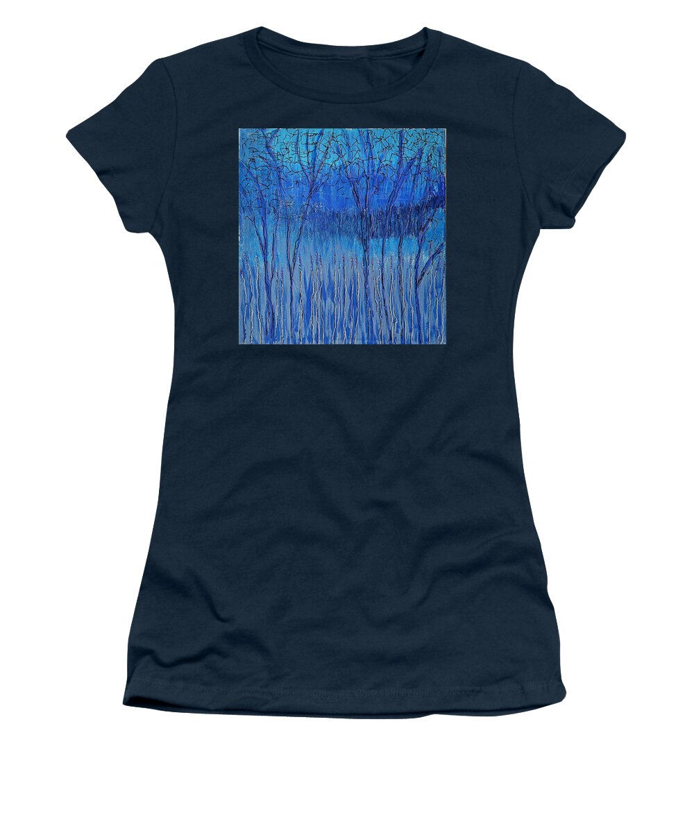 Nature Women's T-Shirt featuring the painting Marsh Twilight by Pam O'Mara