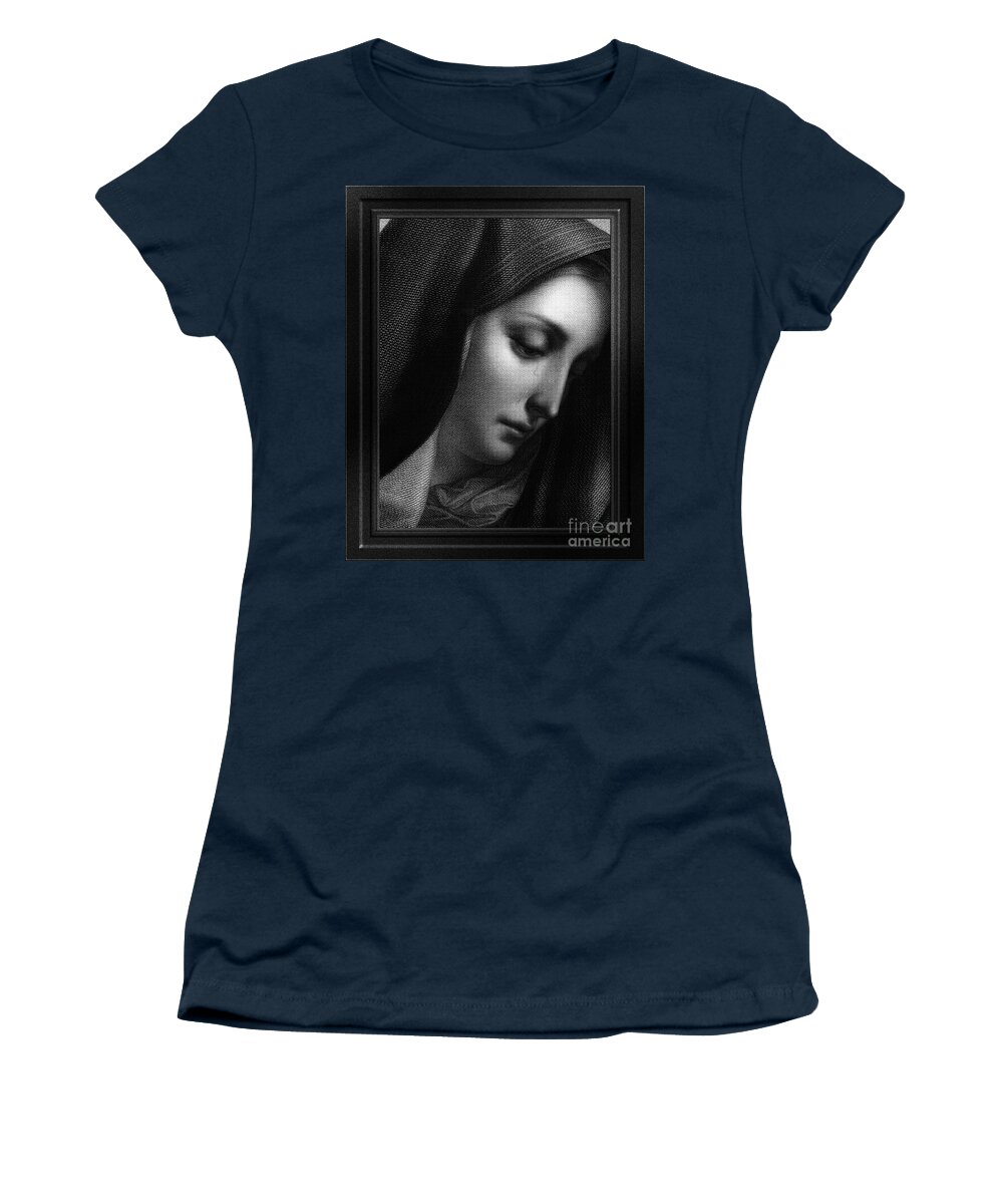 Mater Dolorosa Women's T-Shirt featuring the painting Mater Dolorosa Engraving After A Painting by Carlo Dolci Classical Art Portrait Reproduction by Xzendor7