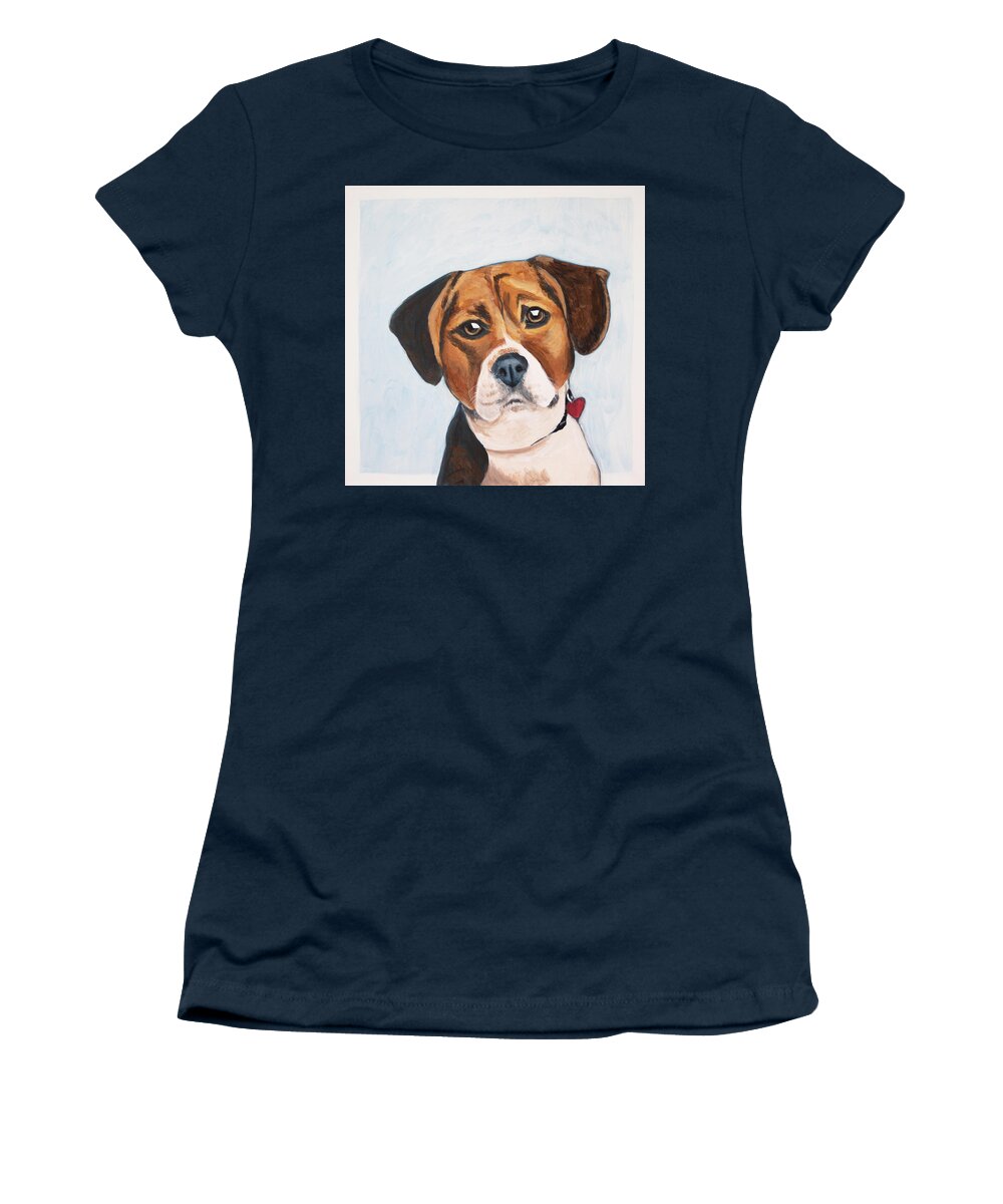 Beagle Women's T-Shirt featuring the painting Max by Pamela Schwartz