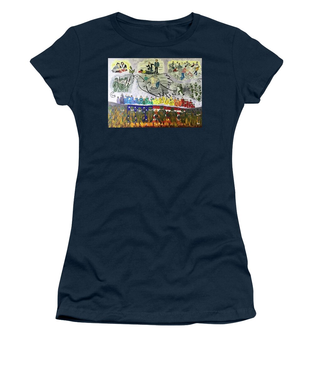  Women's T-Shirt featuring the painting May 4th 1970 by John Macarthur