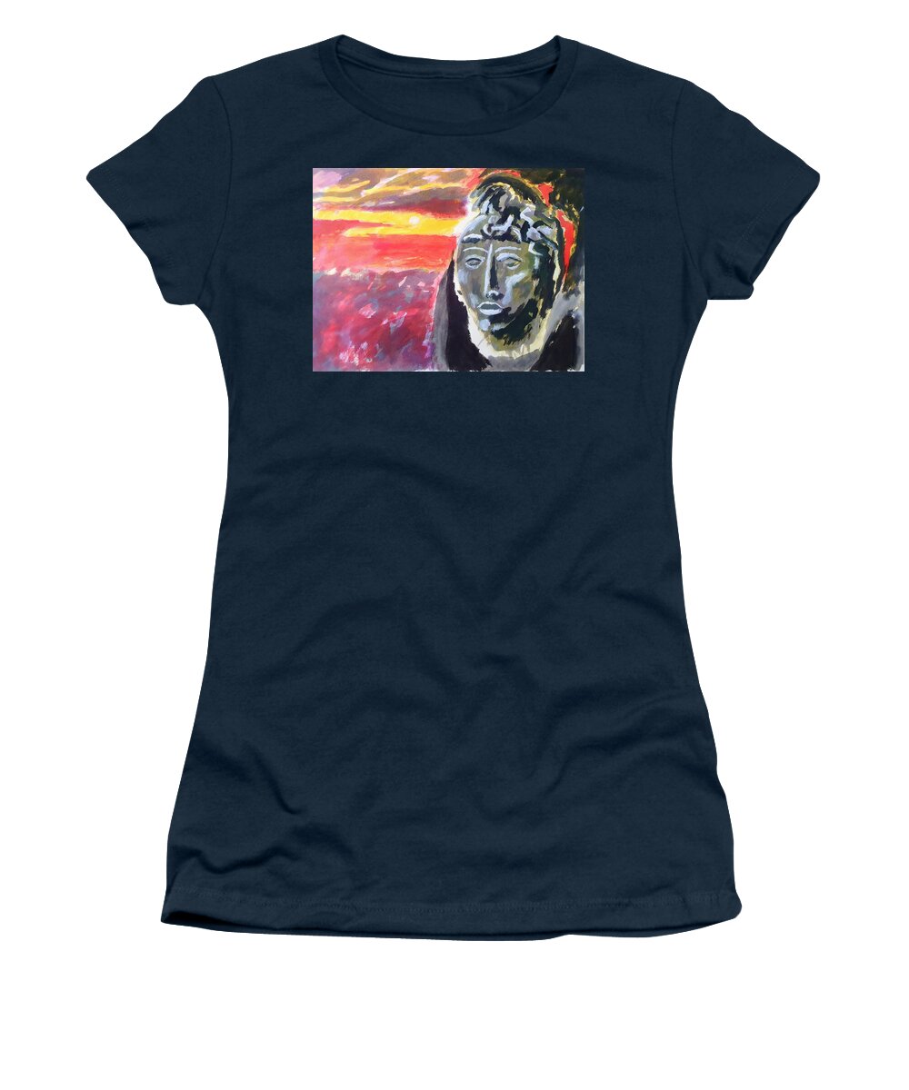Maya Women's T-Shirt featuring the painting Maya Sunset by Enrico Garff