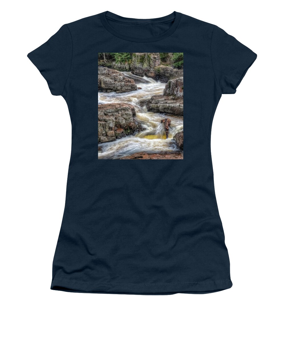 Waterfall Women's T-Shirt featuring the photograph Meander by Brad Bellisle