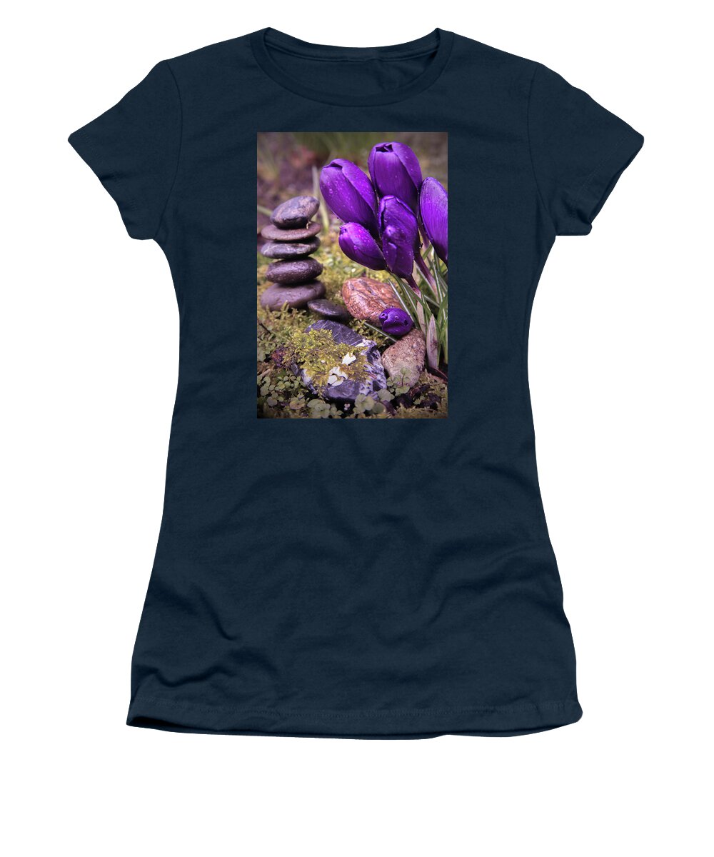 Tulips Women's T-Shirt featuring the photograph Meditating Tulips by Sally Bauer