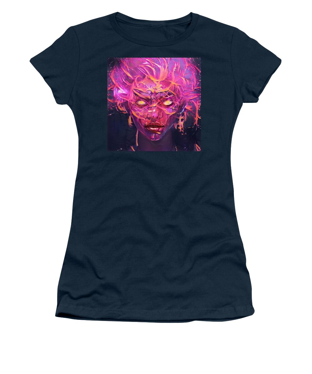 Medusa Women's T-Shirt featuring the digital art Medusa by Skip Hunt