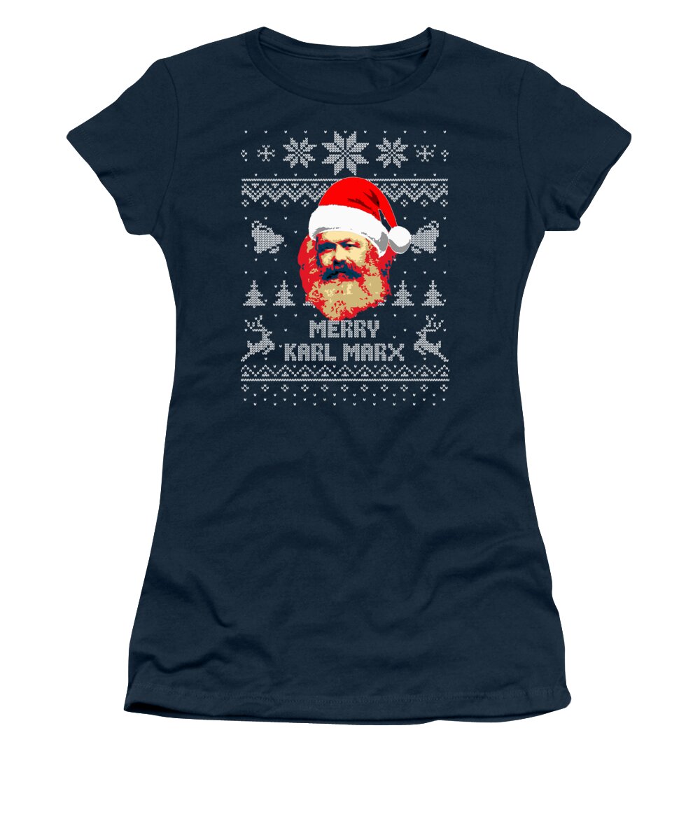 Santa Women's T-Shirt featuring the digital art Merry Karl Marx by Filip Schpindel