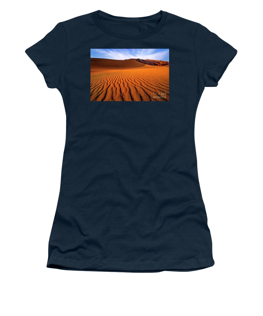 David Welling Women's T-Shirt featuring the photograph Mesquite Sand Dune Patterns Death Valley California by Dave Welling