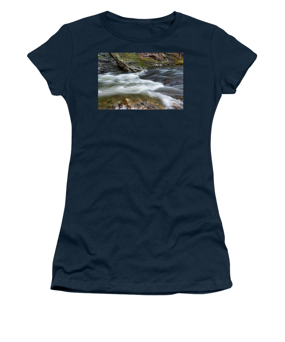 River Women's T-Shirt featuring the photograph Little River Rapids 27 by Phil Perkins