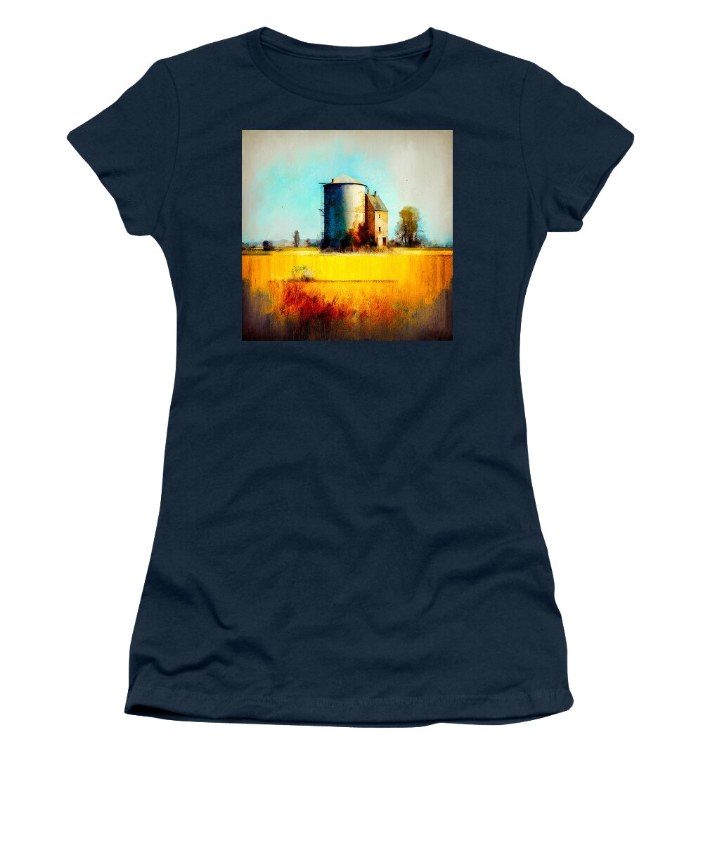 Abstract Women's T-Shirt featuring the digital art Middleton Silo by Craig Boehman