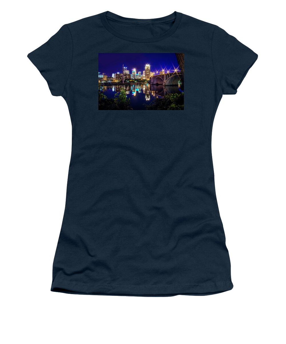  Women's T-Shirt featuring the photograph Minneapolis Sparkle by Nicole Engstrom