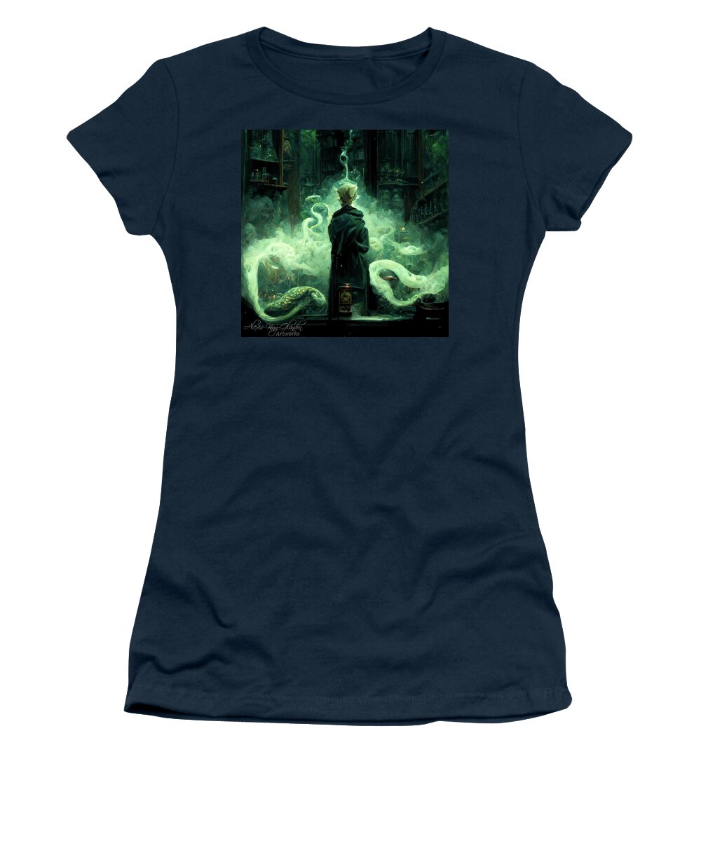 Slytherin Women's T-Shirt featuring the digital art Mischief Managed by Alexis King-Glandon