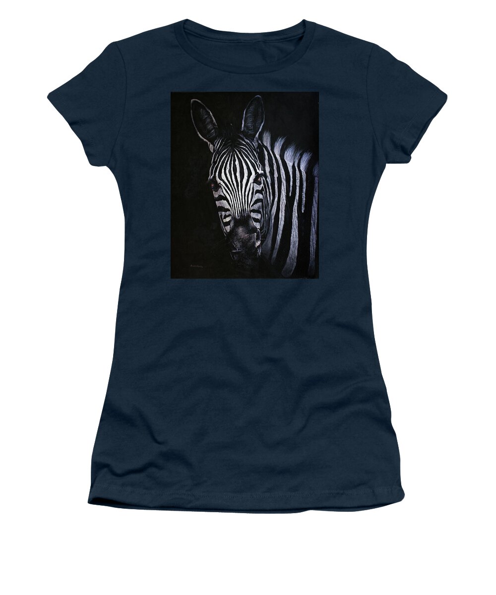 African Wildlife Women's T-Shirt featuring the painting Mischievious by Ronnie Moyo