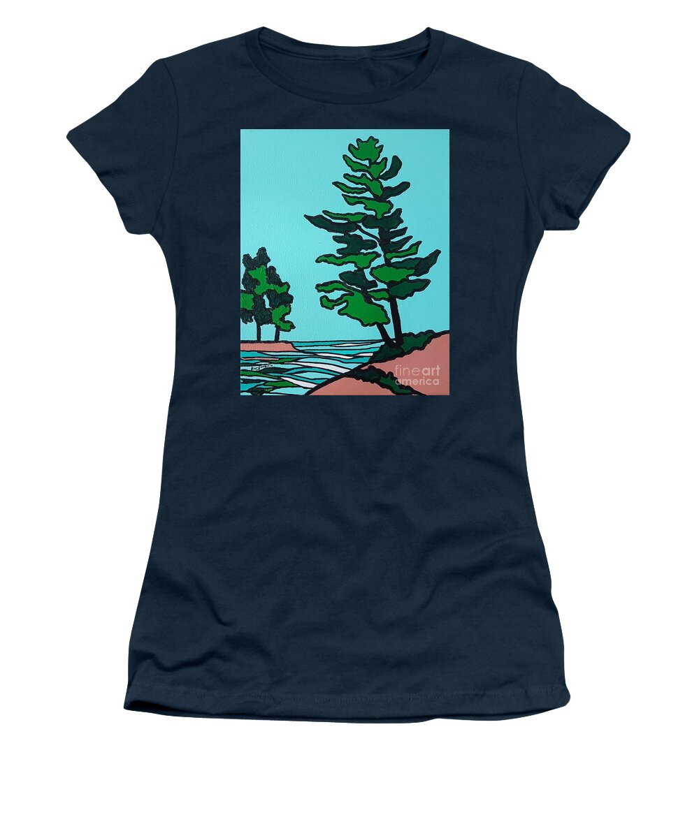 Landscape Women's T-Shirt featuring the painting Missing You by Petra Burgmann