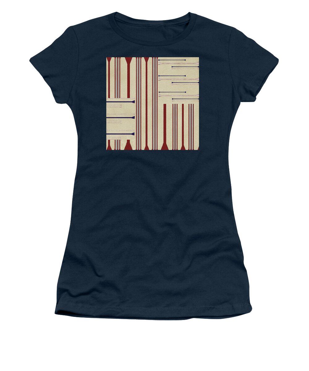 Stripe Women's T-Shirt featuring the digital art Modern African Ticking Stripe by Sand And Chi