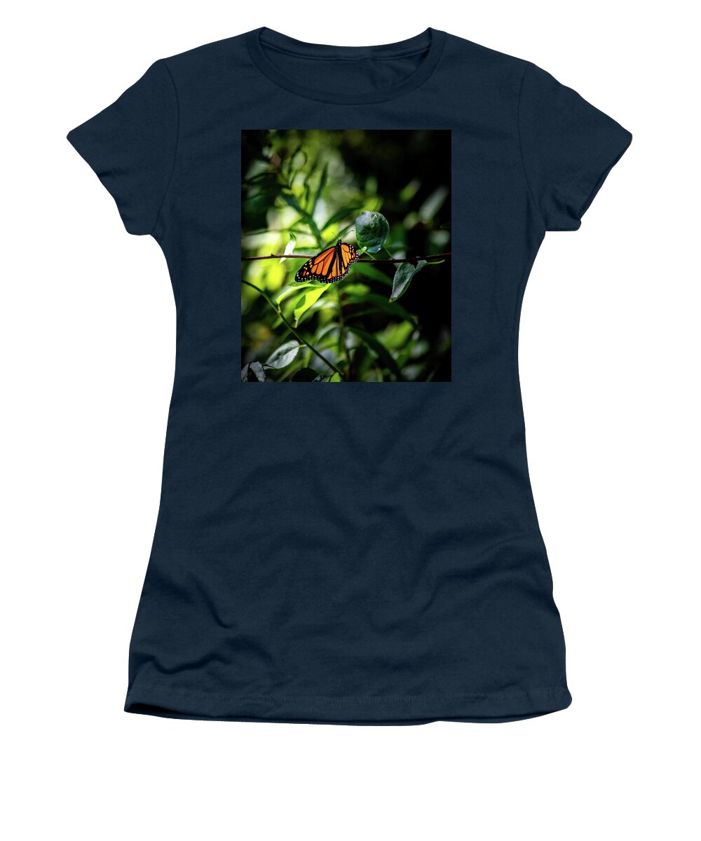 Monarch Women's T-Shirt featuring the photograph Monarch Butterfly at Wachusett Meadows by Michael Saunders