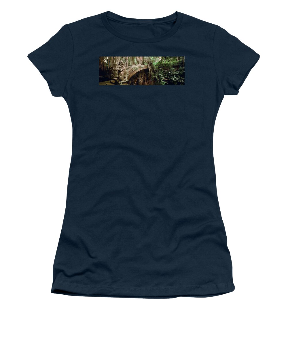 Panorama Women's T-Shirt featuring the photograph Monkey Forest Bali Indonesia by Sonny Ryse