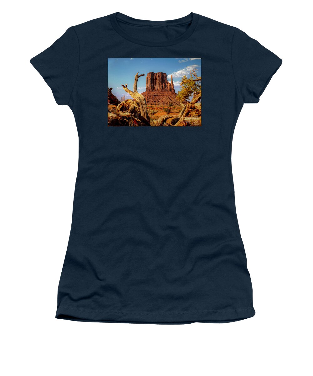 Monument Valley Women's T-Shirt featuring the photograph Monument Valley Arizona Desert Mitten by Sea Change Vibes