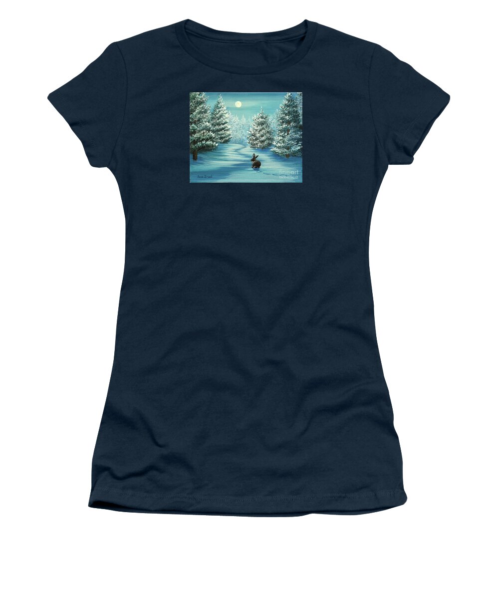 Moonlighting Women's T-Shirt featuring the painting Moonlighting by Sarah Irland