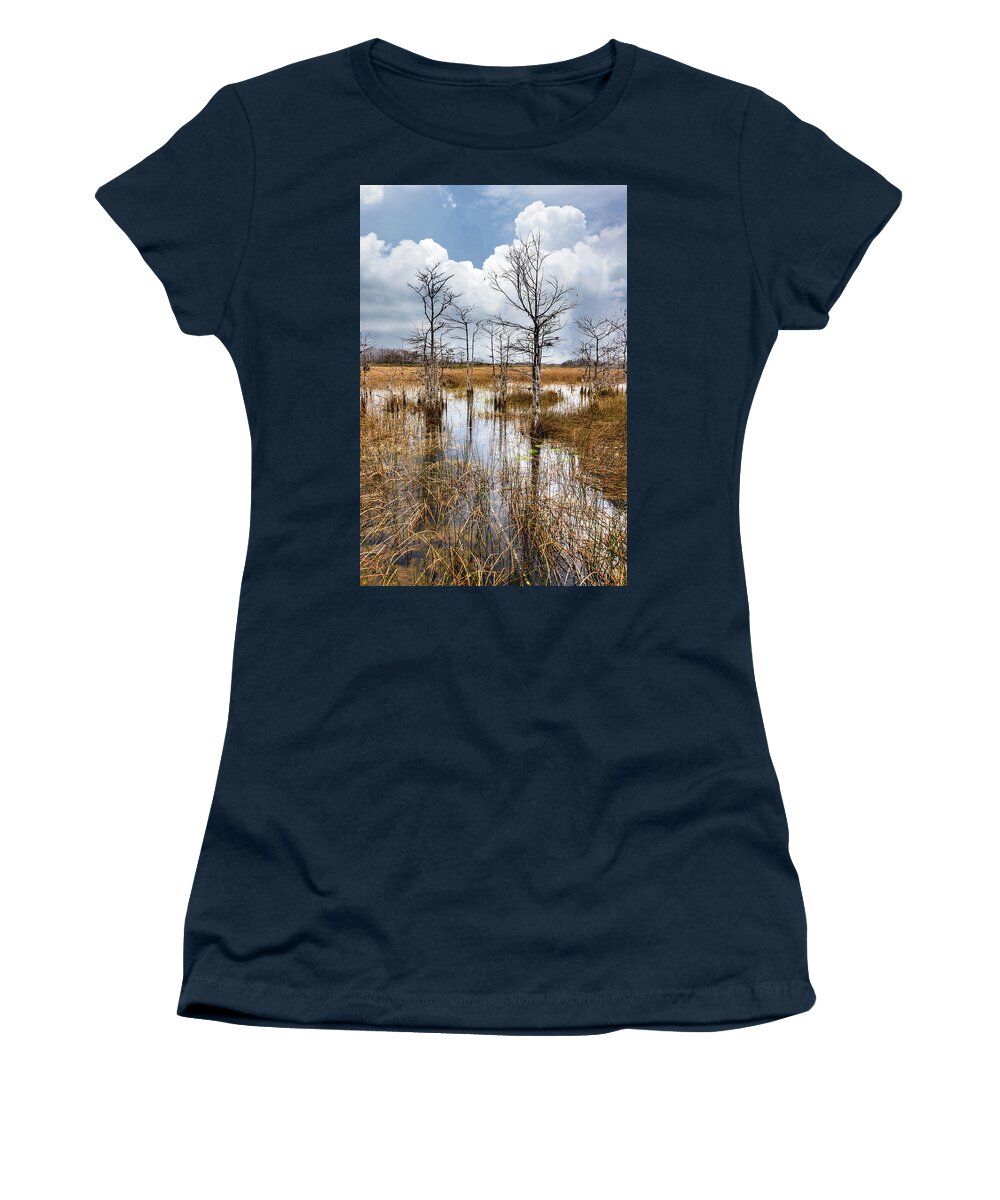 Clouds Women's T-Shirt featuring the photograph Morning Everglades by Debra and Dave Vanderlaan