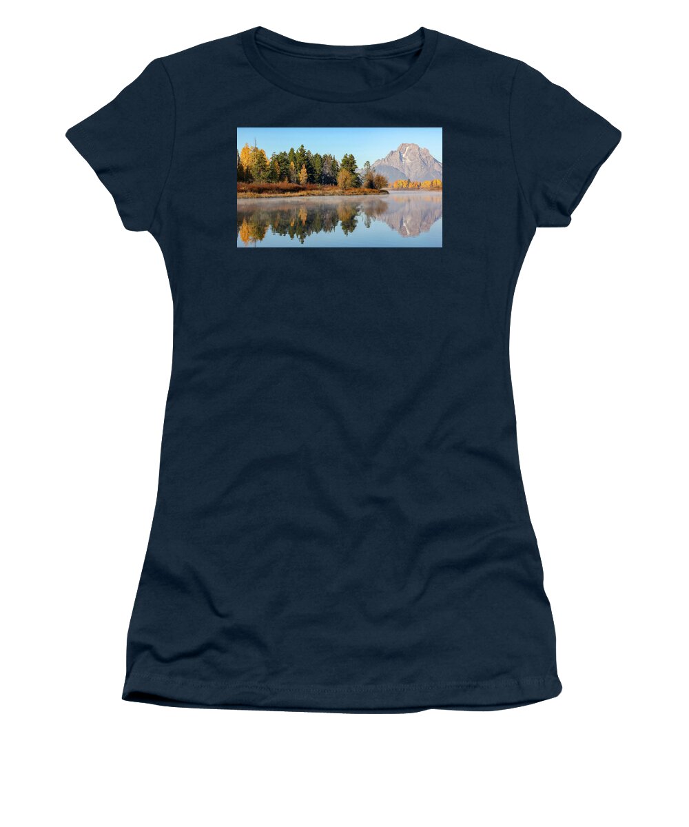 Fall Women's T-Shirt featuring the photograph Morning Reflections at Oxbow Bend by Robert Carter