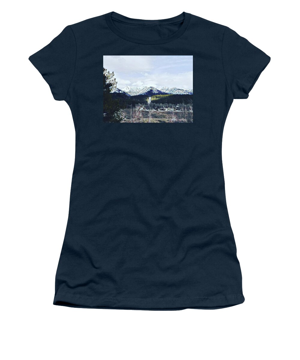 Mountains Women's T-Shirt featuring the photograph Mosaic Mountains by Dorrene BrownButterfield