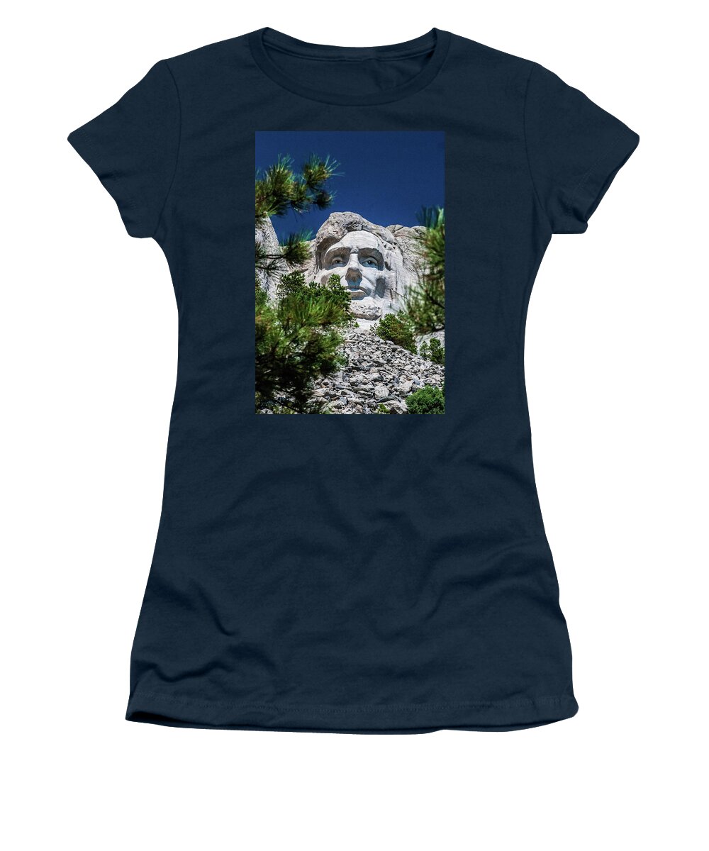 Mt. Rushmore Women's T-Shirt featuring the photograph Mt. Rushmore, Lincoln by Gordon Sarti