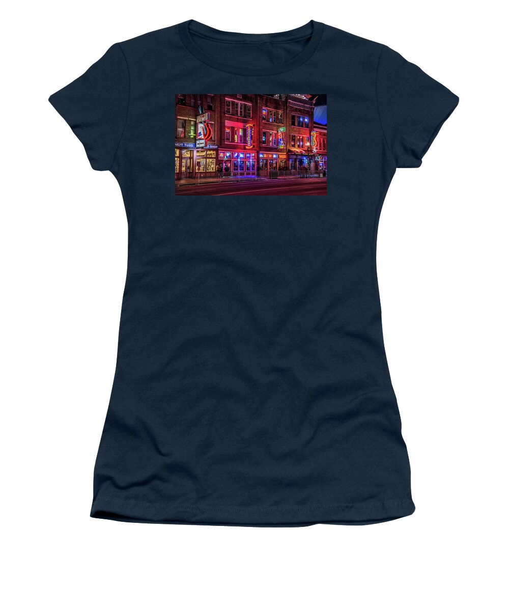 Tennessee Women's T-Shirt featuring the photograph Music City lights by Andy Crawford