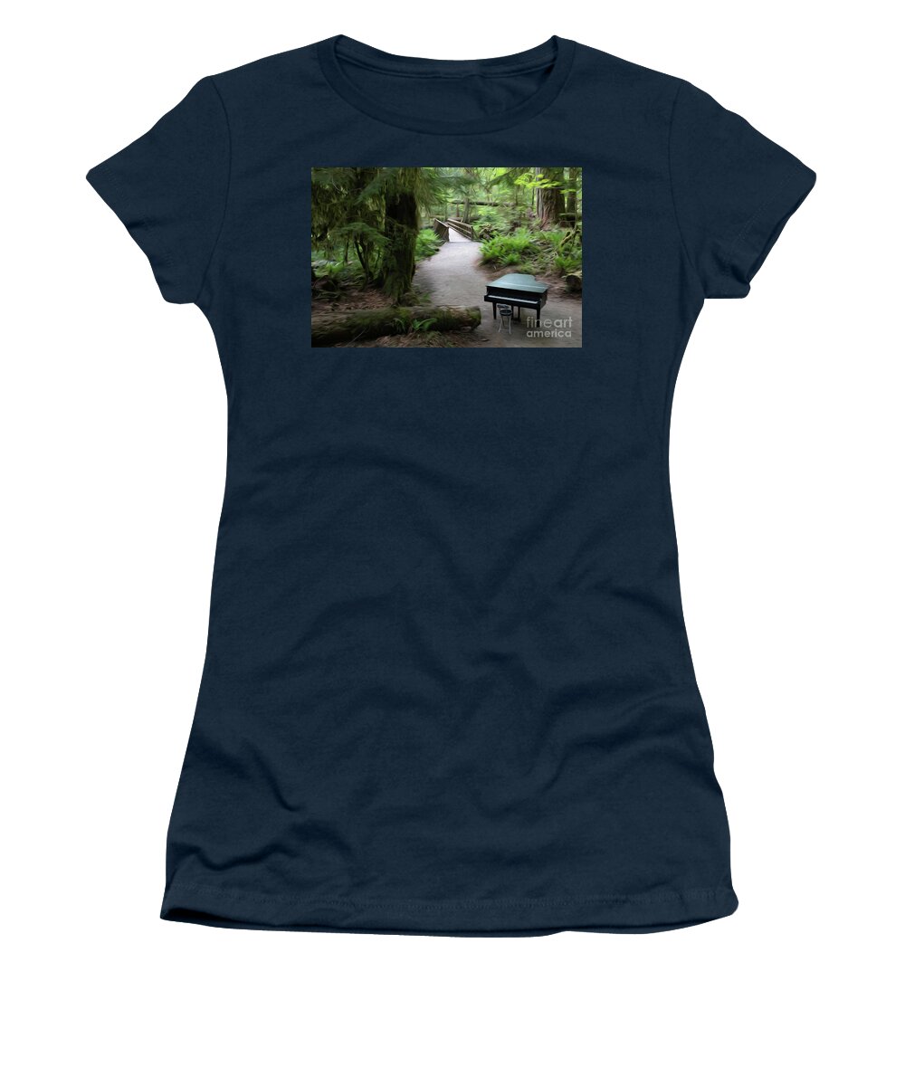 Piano Women's T-Shirt featuring the photograph Music In The Park 2 by Bob Christopher