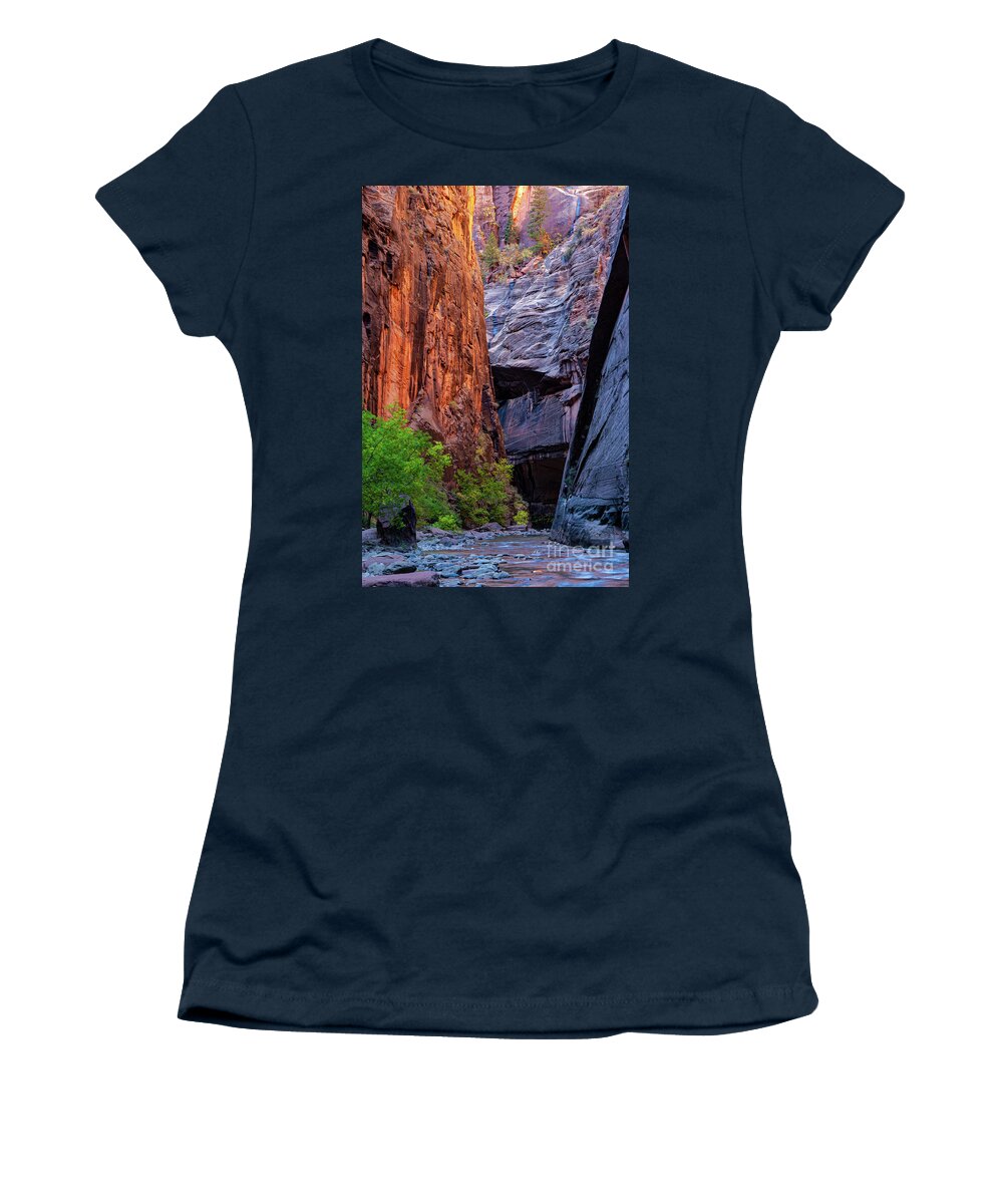 The Narrows Women's T-Shirt featuring the photograph Narrow Passage by Bob Phillips