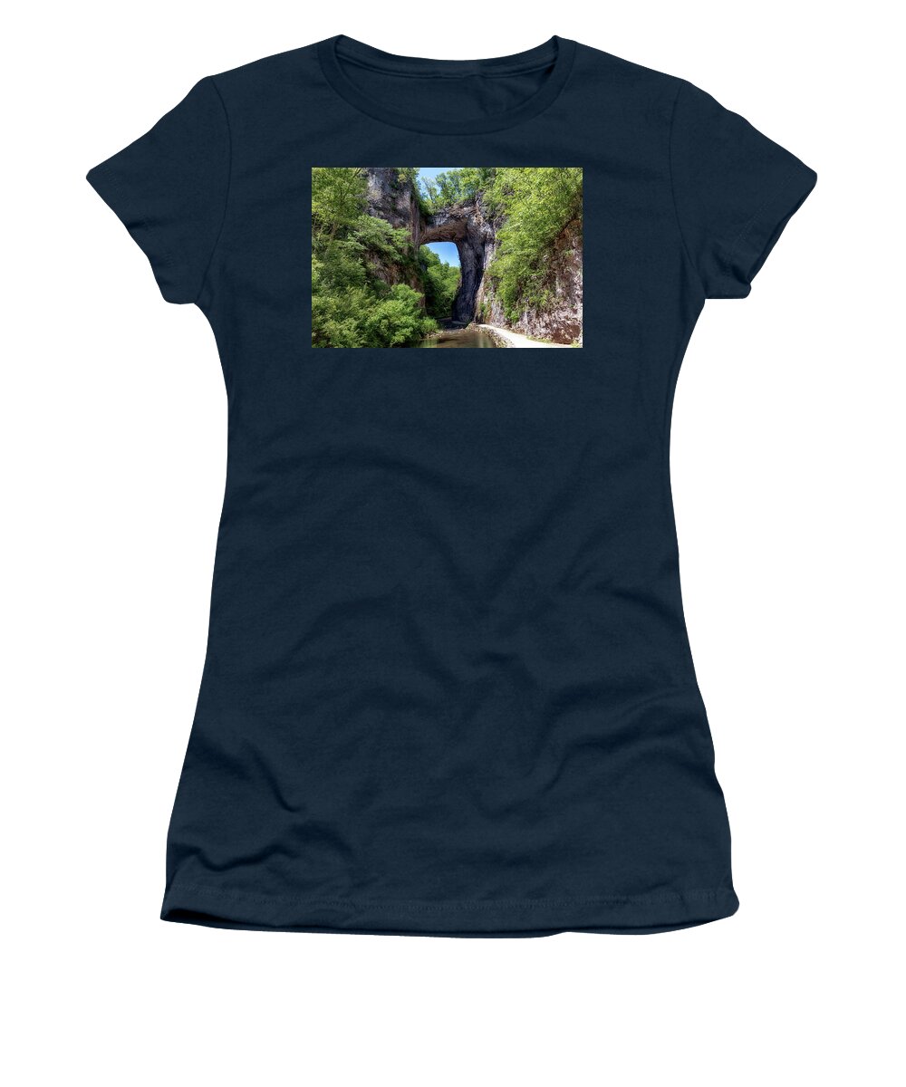 Natural Bridge Women's T-Shirt featuring the photograph Natural Bridge Virginia by Susan Rissi Tregoning