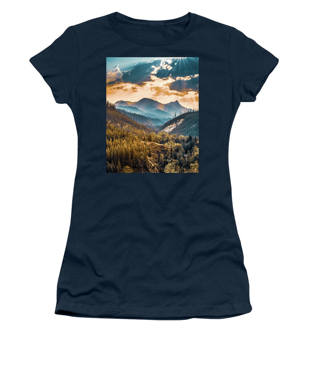 Glacier Park Women's T-Shirt featuring the photograph Nature At Its Finest - Glacier National Park Mountains by Gregory Ballos