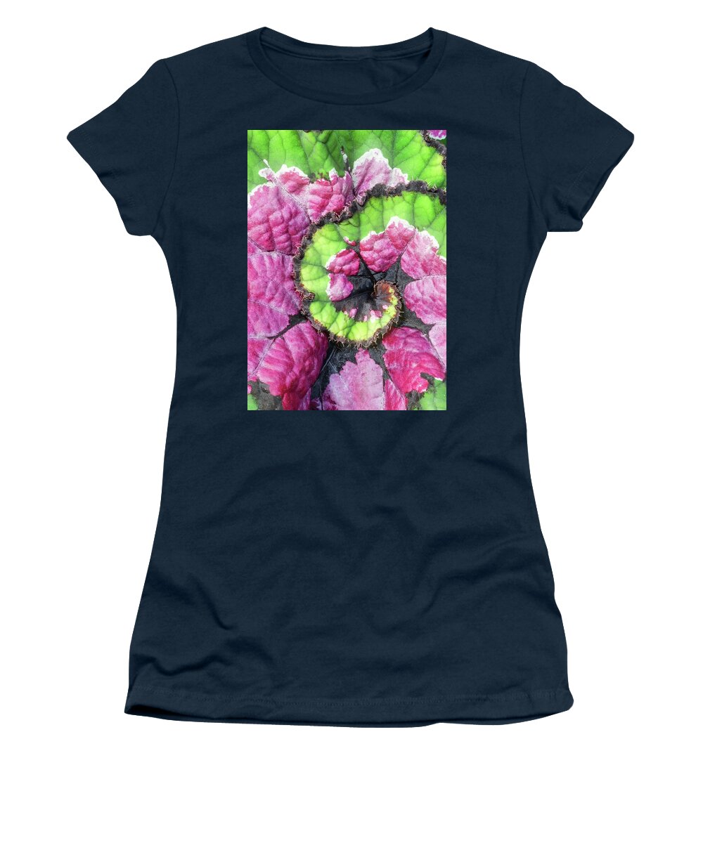 Begonia Women's T-Shirt featuring the photograph Nautilus Leaf Begonia by Gary Slawsky