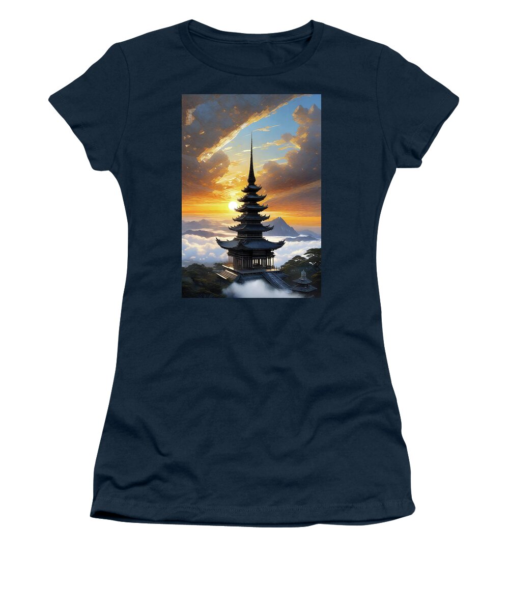 Temples Women's T-Shirt featuring the digital art Naz Xvi by Jeff Malderez