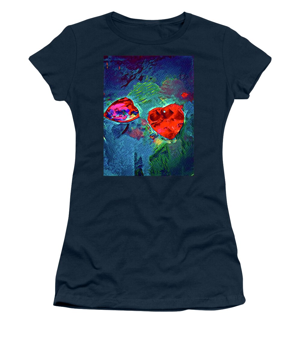 Abstract Women's T-Shirt featuring the painting Neon Love by Tommy McDonell