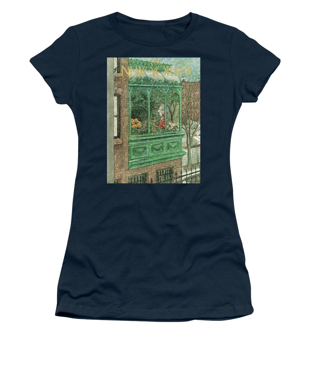 New York Women's T-Shirt featuring the painting New Yorker January 5, 1952 by Mary Petty