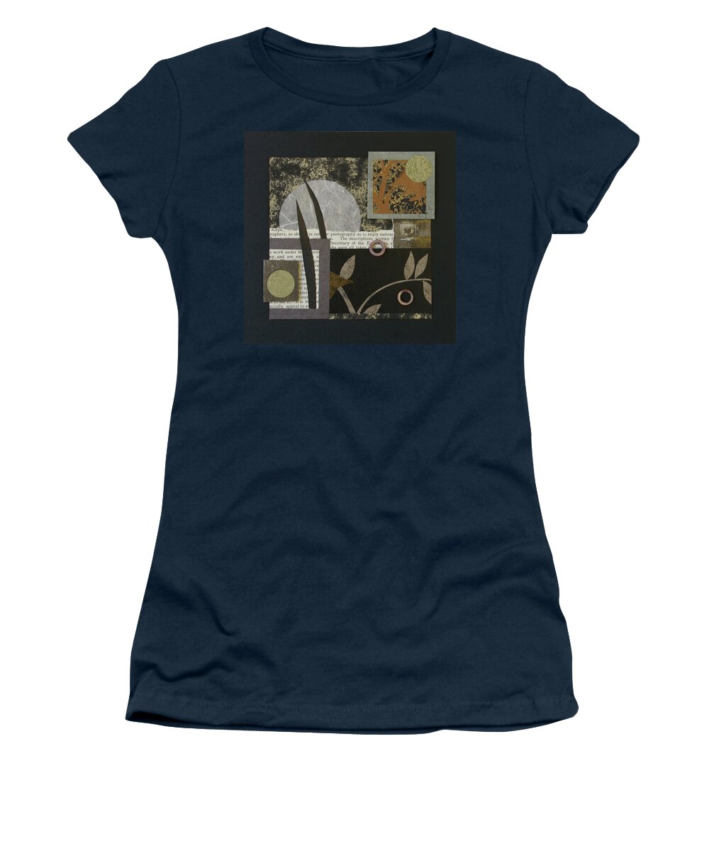 Mixed-media Women's T-Shirt featuring the mixed media Nightscape by MaryJo Clark