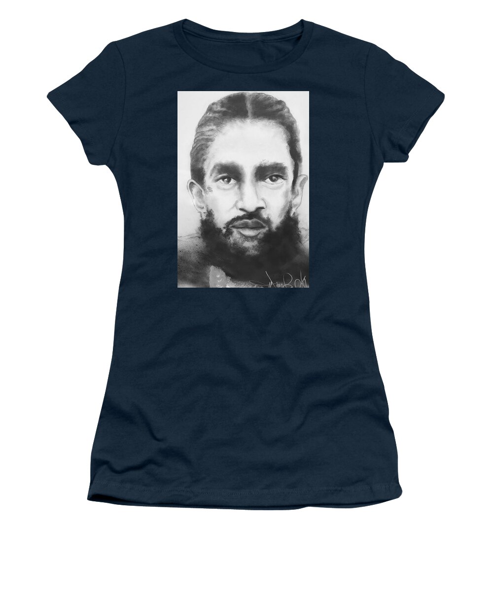 Women's T-Shirt featuring the drawing Nipsey by Angie ONeal