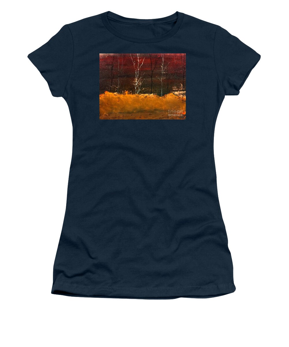 Night Time Trees Women's T-Shirt featuring the painting Nocturnal by William Renzulli