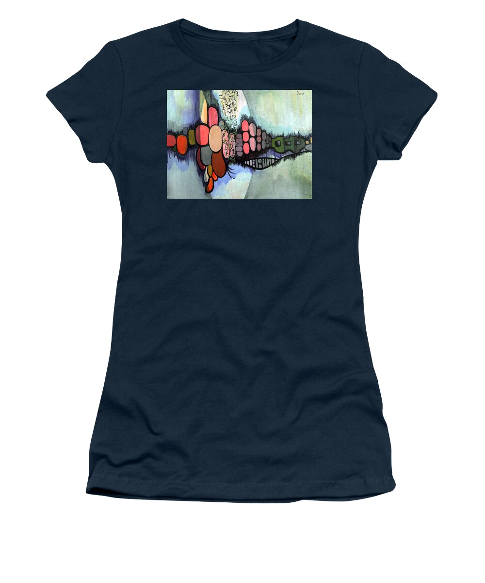 Ovals Women's T-Shirt featuring the painting Nonobjective - 720218 by Sam Sidders