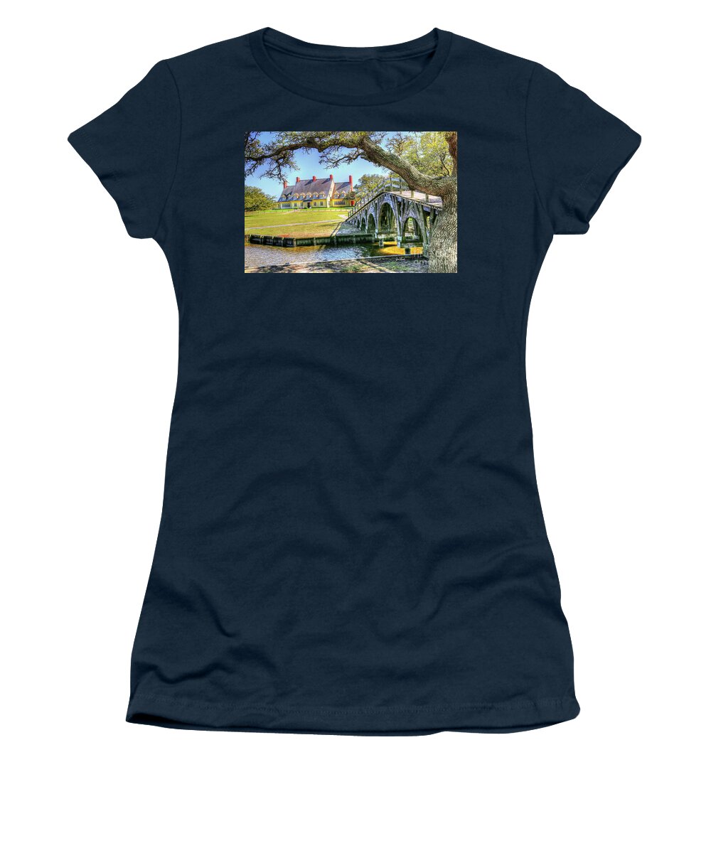 Obx Maps Women's T-Shirt featuring the photograph OBX - The Whalehead Club in Corolla, NC - Outer Banks NC - Currituck NC by Dave Lynch