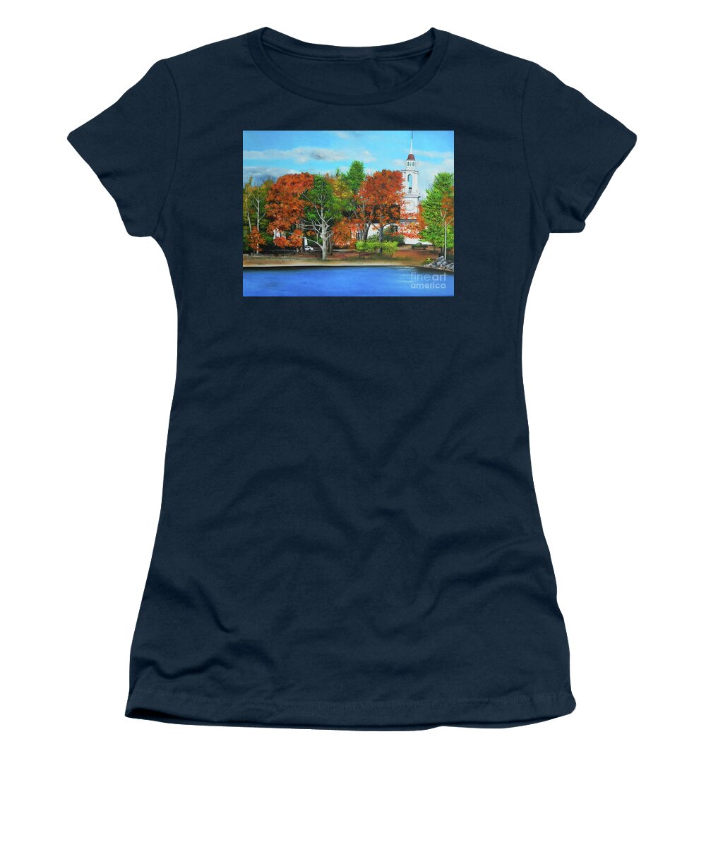 Tropical Landscape Women's T-Shirt featuring the painting Oceanside by Kenneth Harris