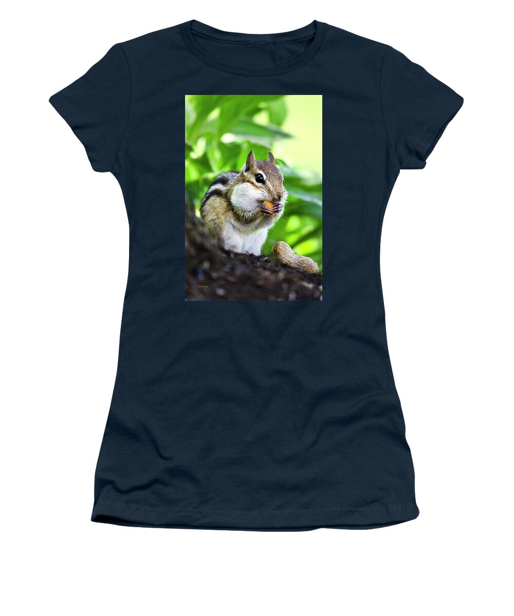 Chipmunk Women's T-Shirt featuring the photograph Oh Nuts by Christina Rollo