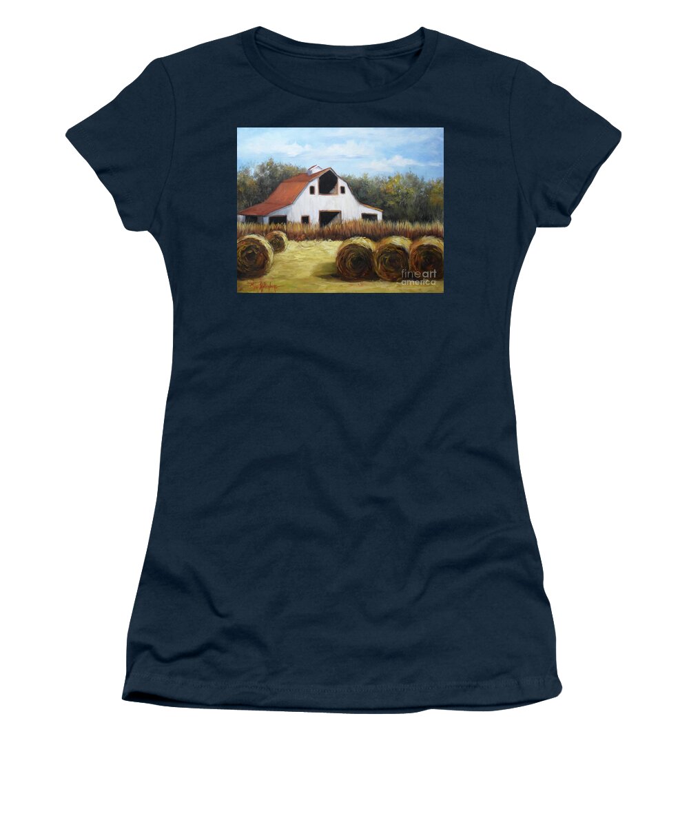 Barn Painting Women's T-Shirt featuring the painting Okemah Barn by Cheri Wollenberg