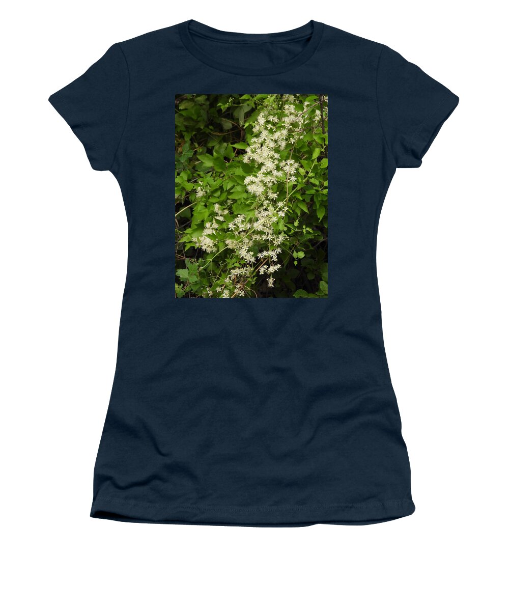 Clematis Women's T-Shirt featuring the photograph Old Man's Beard Clematis by Amanda R Wright