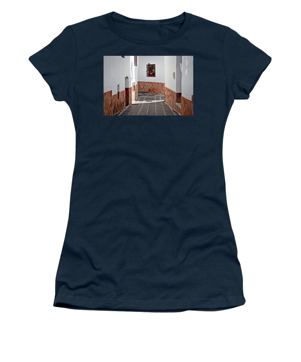 Spain Women's T-Shirt featuring the digital art Old Street in Competa by Naomi Maya