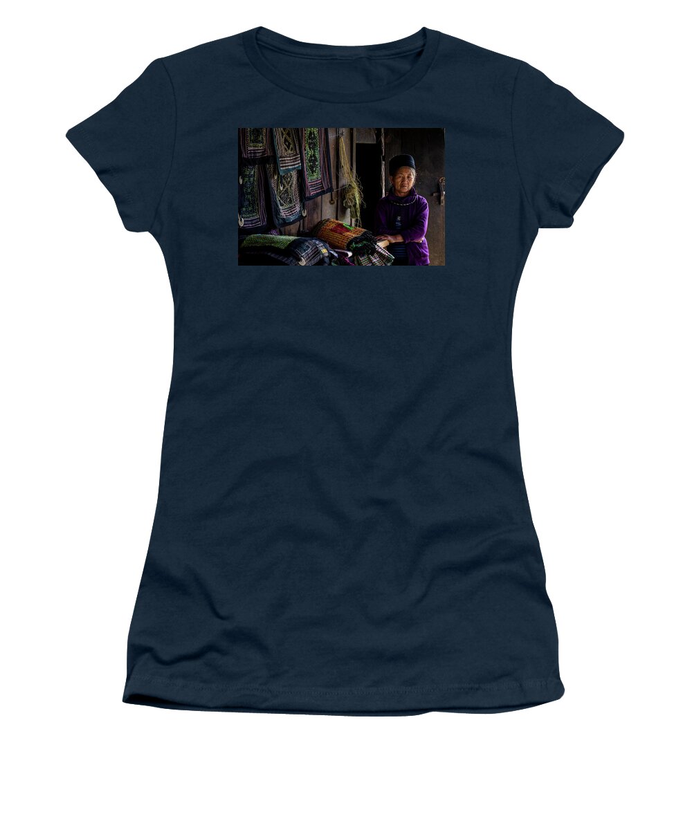 Black Women's T-Shirt featuring the photograph Old Vietnamese of Lao Chai by Arj Munoz