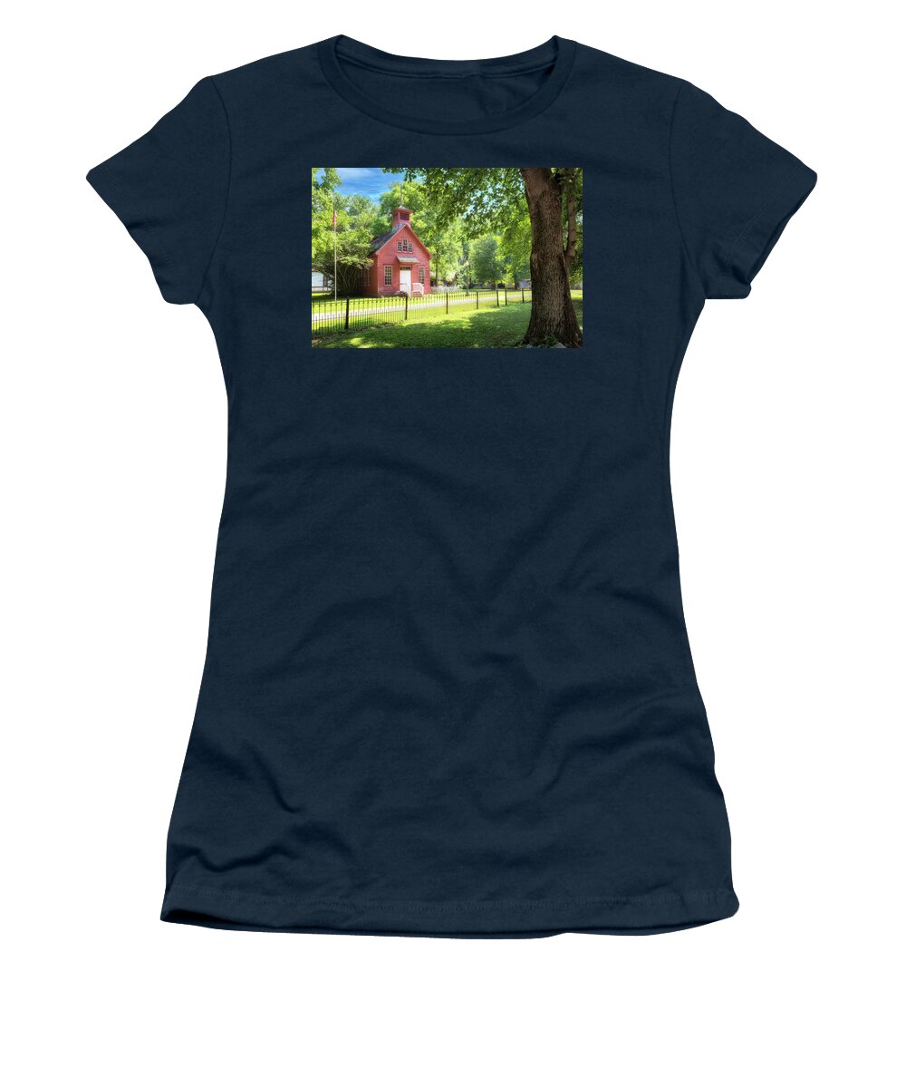 One Room Schoolhouse Women's T-Shirt featuring the photograph One Room Schoolhouse - Parke County, IN by Susan Rissi Tregoning