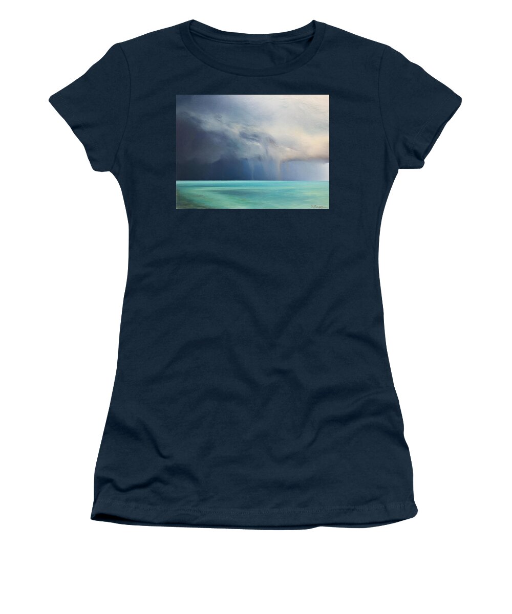 Derek Kaplan Women's T-Shirt featuring the painting Opt.30.20 'Storm' by Derek Kaplan
