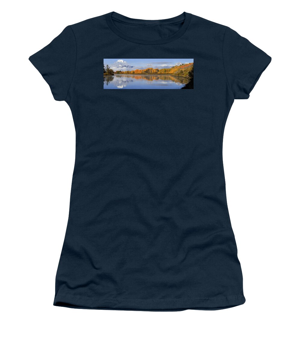 Oxbow Bend Women's T-Shirt featuring the photograph Oxbow Bend Pano by Wesley Aston