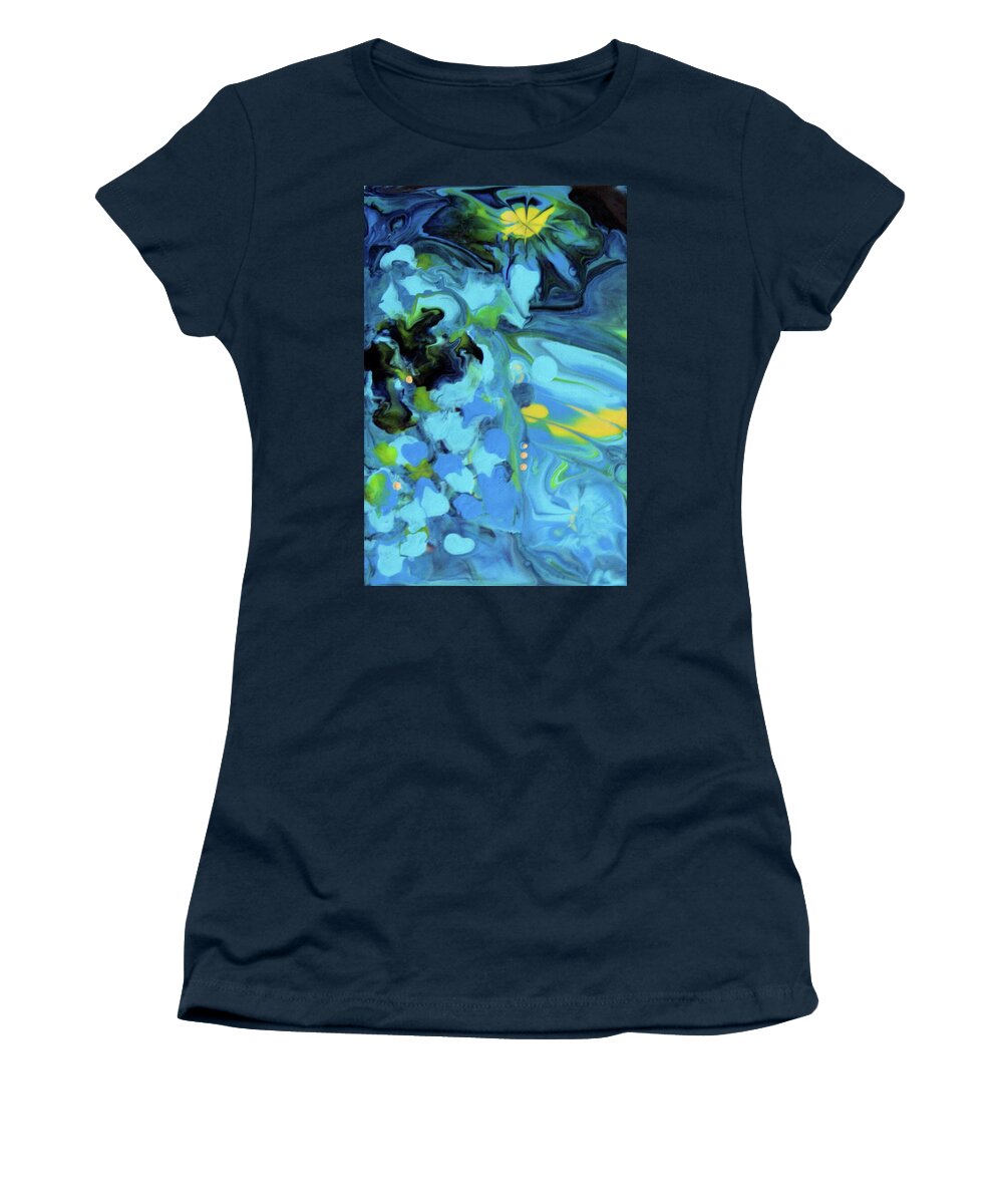 Acrylic Pour Women's T-Shirt featuring the painting Paint Pour 2 by Corinne Carroll